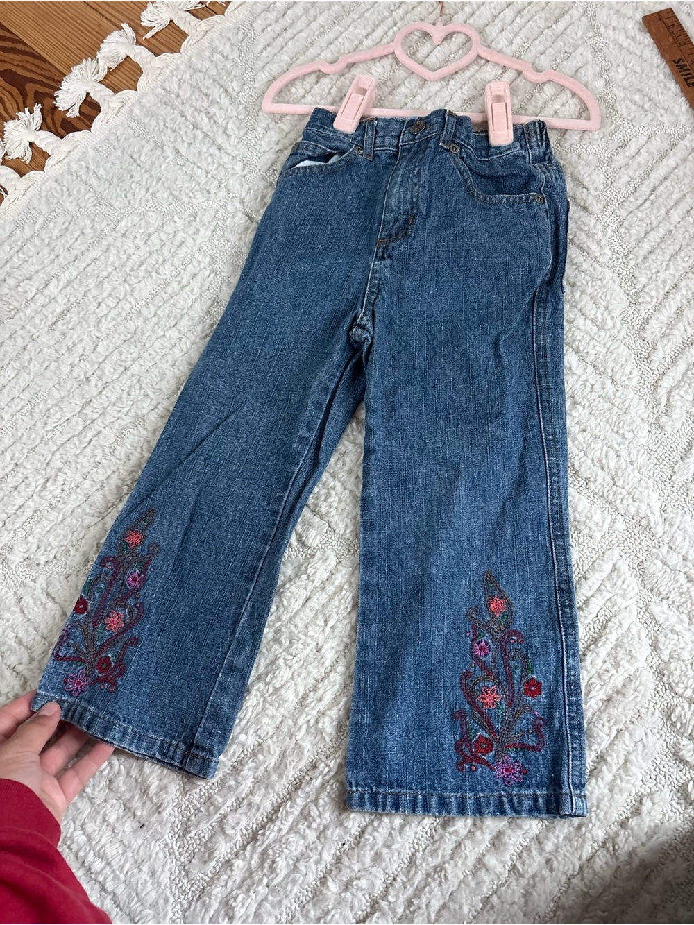 Y2k boho Girls Embroidered Blue Denim Jeans
